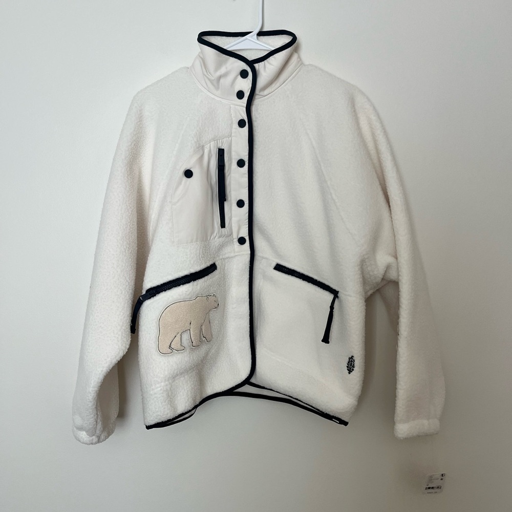 Free People Movement Hit The Slopes Patch Fleece Jacket - Picture 3 of 12